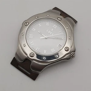 PROJECT TO FIX EBEL SPORT WAVE DATE QUARTZ MENS ROMAN DIAL WATCH B6653 - Picture 1 of 7