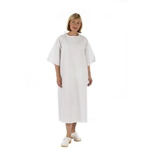 Unisex NHS Wrap Over White Hospital Patient Gown, Reusable Night Dress UK Stock