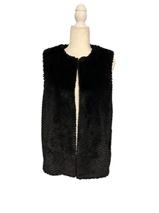 Talbots faux fur black vest - Picture 1 of 8