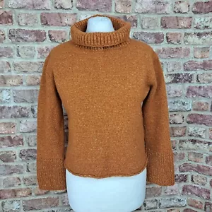 Maglione Jaggery arancione donna grande girocollo maglia grossa manica lunga biologico - Foto 1 di 12