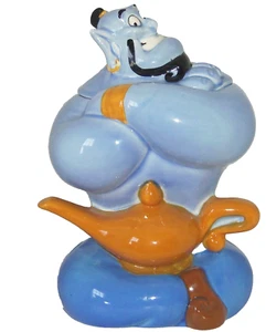 Tarro de galletas Disney Genie Aladdin lámpara mágica azul deseo tesoro artesanía Pfaltzgraff - Imagen 1 de 5