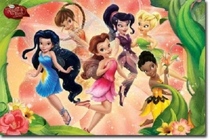 DISNEY TINKERBELL FAIRIES ROSETTAS FLOWER GARDEN 34x22 NEW POSTER FREE SHIP - Picture 1 of 1
