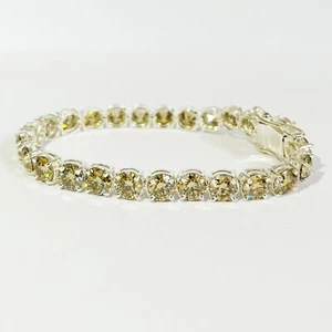 6 mm 8 Inches Champagne Treated Diamond Tennis Bracelet Great Shine Certified - Picture 1 of 5