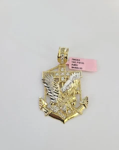 14k Anchor Eagle Charm Pendant REAL 14Kt Yellow Gold Genuine - Picture 1 of 5