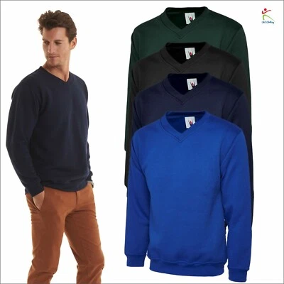 Uneek Premium V Cuello Sudadera Casual Heavyweight V-Neck Mens Pullover Jumper Foto 1 de 4