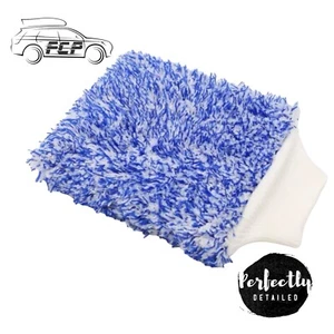 Super Soft Car Detailing Wash Mitt - MICROFIBRE Super fine Fibre BLUE - Picture 1 of 3