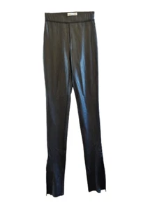 Something Navy Womens Black High Waisted Faux Leather Split Hem Legging Size XXS - Picture 1 of 8