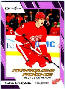 23-24 O-PEE-CHEE PURPLE PARALLEL - SIMON EDVINSSON RC /49 #563 DETROIT RED WINGS - Picture 1 of 2