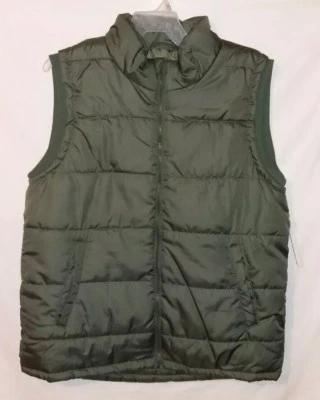 Men’s Open Trails M Medium Puffer Green Light Weight Vest Jacket Pockets NWT - Image 1 of 2