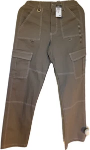 Nuevo con etiquetas Pantalón Mujer Rue21 Carga Tiro Alto Talla Pequeña Carpintero Tostado Caqui - Imagen 1 de 18