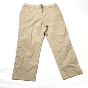 Chico's Secret Stretch Casual Straight Leg Crop Sand Size 1 US 8 Pants Nude New - Picture 1 of 5