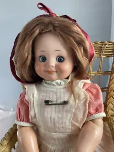 Muñeca alemana antigua de Google de 14,5"" cuerpo de niño pequeño AM 323 Adorable! - Imagen 1 de 12