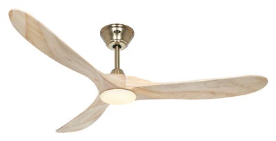 Ventilatore da Soffitto Energiespar Telecomando LED Luci Eco Genuino Ottone Holz - Immagine 1 di 4
