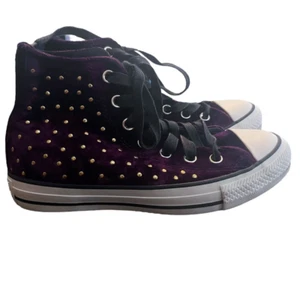 Converse Chuck Taylor High Top Velvet Stud Sangria Sneakers - Picture 1 of 5
