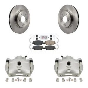 Disc Brake Caliper Rotors And Ceramic Pads Front Kit For Honda Civic - Picture 1 of 7
