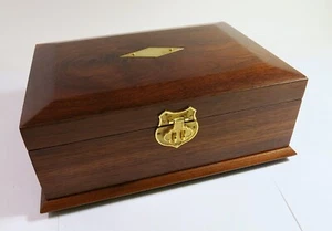Solid Antique Walnut Milk Glass Lined Cigar Humidor Box — Refinished - Picture 1 of 13