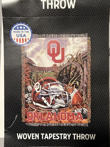 Oklahoma University OU Sooners Woven Tapestry Throw Blanket Cover