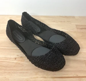 Melissa x Campana Black Sparkly Jelly Ballet Flats Size 9 EU 40 Cut Out Quirky - Picture 1 of 8