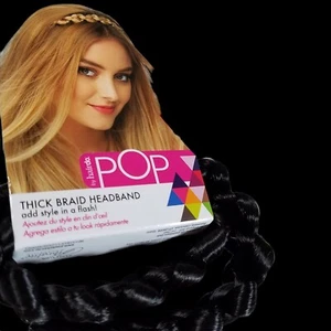 POP by Hairdo THICK BRAID HEADBAND Add Style in a Flash Slip-On Black R2 EBONY - Picture 1 of 12