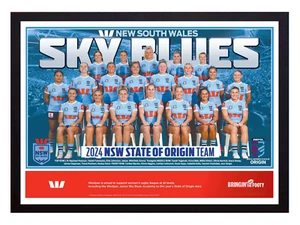 Framed 2024 New South Wales NRLW State Of Origin Poster - 62cm x 44.5cm x 3cm - Bild 1 von 4