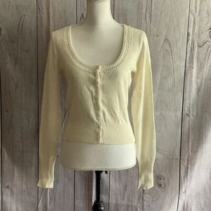 Maurices Button Up Sweater, Medium, White, Long Sleeve, Rayon Blend - Picture 1 of 11