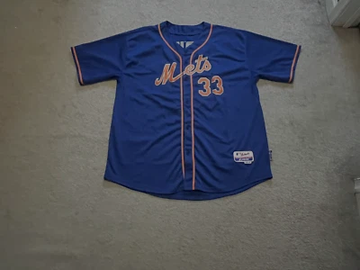 Футболка Majestic Cool Base Sewn New York Mets Matt Harvey синяя No33 взрослый размер 54 - Изображение 1 из 4