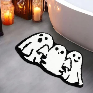 Halloween Ghost Rug Design Bath Mat Spooky Set Pumpkin Cat Non-slip - Picture 1 of 9