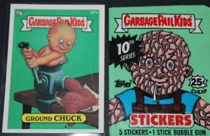 Garbage Pail Kids 1987 10th Series card #381a Ground Chuck + 1 Empty Wrapper - Picture 1 of 4