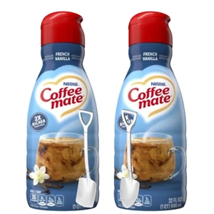 CoffeeMate Französische Vanille Flüssigkaffeesahnekännchen 32 Unzen 2 Packungen mit Schaufel Löffel - Bild 1 von 1
