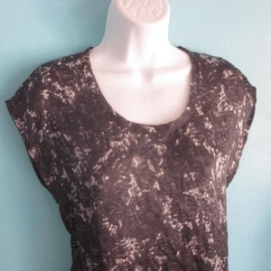 Theory Women Size S Oversized Lightweight Silk Top Jodila Gray Lace Print Blouse - Picture 1 of 12