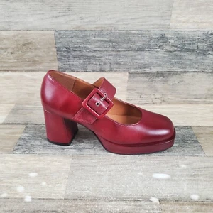 Miz Mooz Peonie Womens Mary Jane Sz 5.5 - 6 Block Heel Bordeaux Platform Shoes - Picture 1 of 12