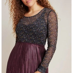 NEU Anthropologie Nümph Nufranny durchsichtig Netz Blumen Langarm Top XS neu mit Etikett Goth - Bild 1 von 8