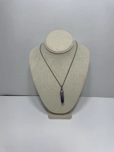 Amethyst Chakra Kristall Draht gewickelt doppelter Abschluss Punkt Anhänger - Bild 1 von 3