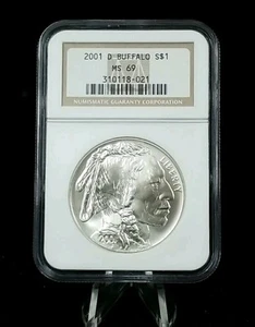 2001-D Buffalo Commemorative Silver Dollar MS69 NGC Brown Label 4440 - Picture 1 of 4