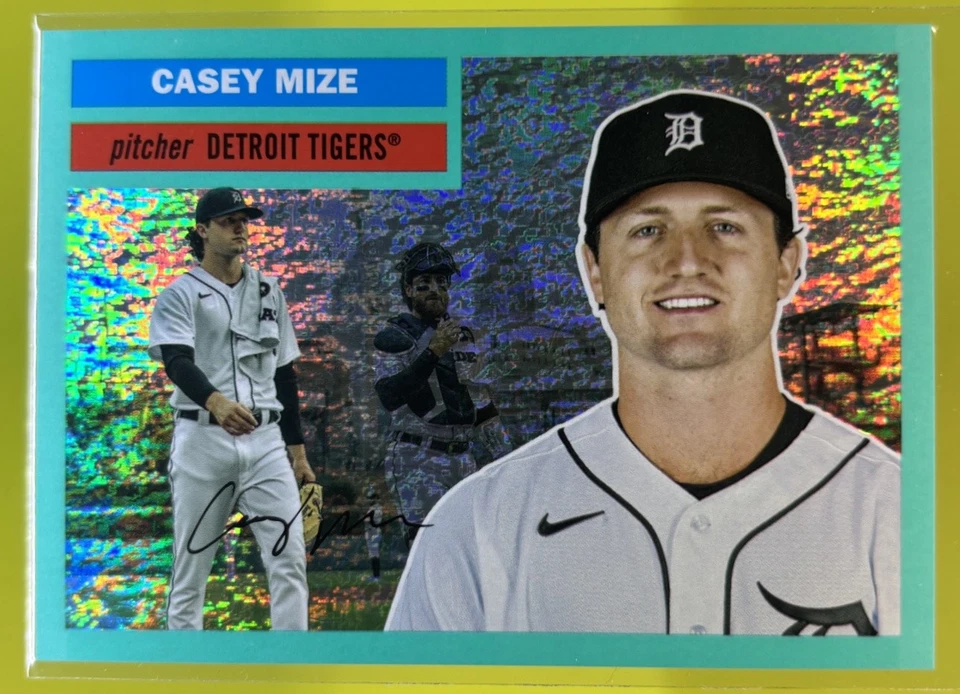 2023 Topps Archives Casey Mize Aqua Sparkle Foil /75 Detroit Tigers #57 - Image 1 of 4