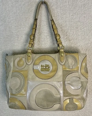 Bolso Coach Vintage Patchwork Beige Claro Gamuza Foto 1 de 4
