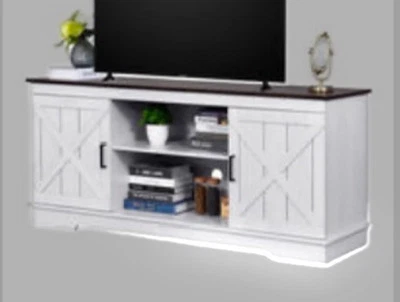 TV Stand Storage for TVs up to 65" Entertainment Center with Sliding Barn Doors  - Image 1 of 4