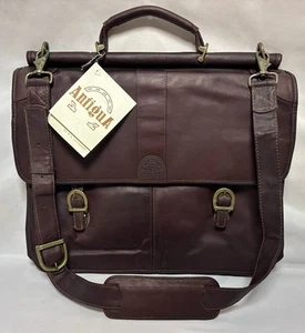 NOS AntiguA W.K Leathers 763 Leather Laptop Messenger Bag Briefcase Colombia #A - Afbeelding 1 van 11