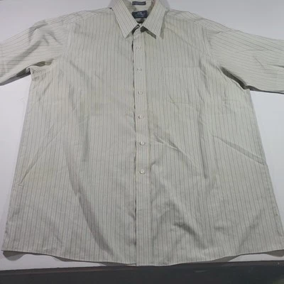 Stafford Wrinkle Free Striped Men's Size 18 Short Sleeve Broadcloth - Image 1 of 4