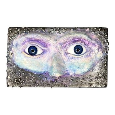 Mixed Media Art “Cat Eyes” Clay/Metal Wall Art Creepy Eye Horror (5.5”x3.5”) - Image 1 of 4