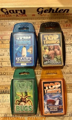 Juegos de cartas Top Trumps. Mitología griega, vida marina, maravillas del mundo e insectos. Foto 1 de 4