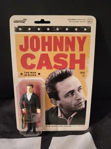 Johnny Cash The Man in Black 2021 3.75" SUPER 7 ReAction MOC NEW - Picture 1 of 2