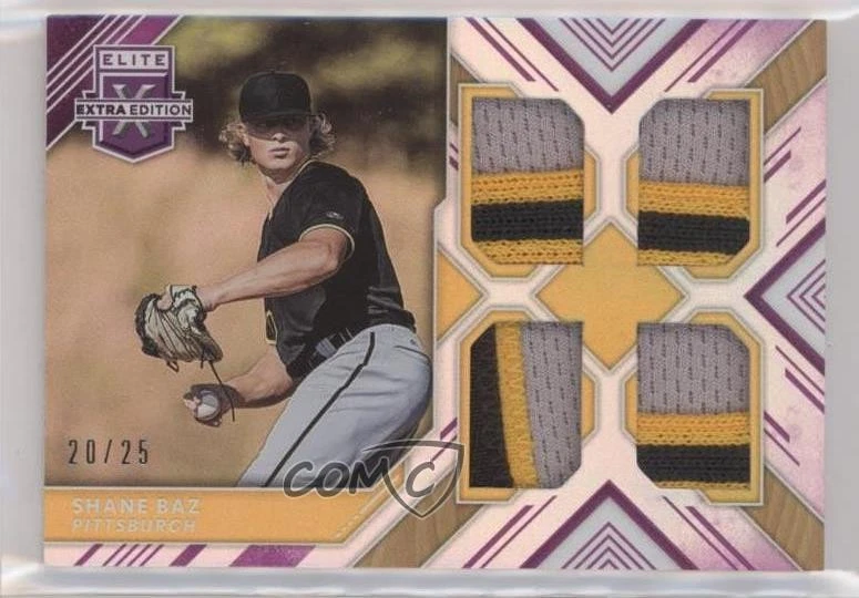 2018 Panini Elite Extra Edition Quad Materials Purple /25 Shane Baz #QM-SB - Image 1 of 2