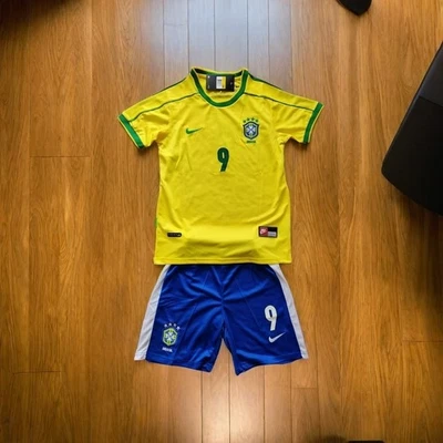 Ronaldo R9 Brazil Kids Retro Jersey Kit 1998 Age 4-13 Years（With Socks）