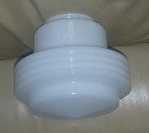 MID-CENTURY MODERN  CEILING LIGHT SHADE  KUPPERBERG GLASS  WHITE  ATOMIC - Picture 1 of 5