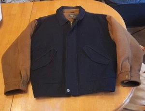 Rara giacca vintage misto lana campo e flusso da uomo taglia XL cappotto cerniera completa caccia - Foto 1 di 20