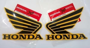 Honda GENUINE Wing Fuel Tank Decal  Sticker 100mm BLACK + ORANGE  ** UK STOCK ** - Picture 1 of 4