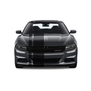 Dual Racing Stripes [3x] 4" , 2", 12" x 68" Self Healing Vinyl Fits All Vehicles - Picture 1 of 17
