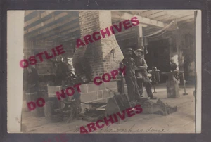 Horno de ladrillo Kalona IOWA RPPC 1907 INTERIOR HERRERÍA YUNQUE forja IA - Imagen 1 de 4