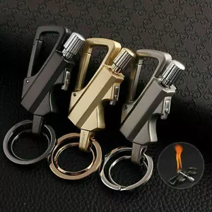 Instant Match Lighter Metal Carabiner Bottle Opener Keychain Flint Fire Starter - Picture 1 of 15